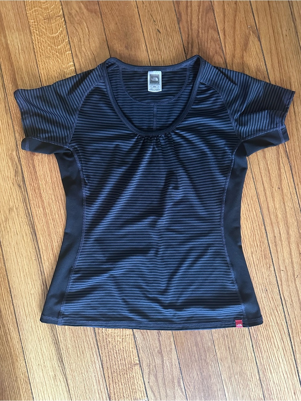 The North Face Black and Dark Gray Striped Women's Top